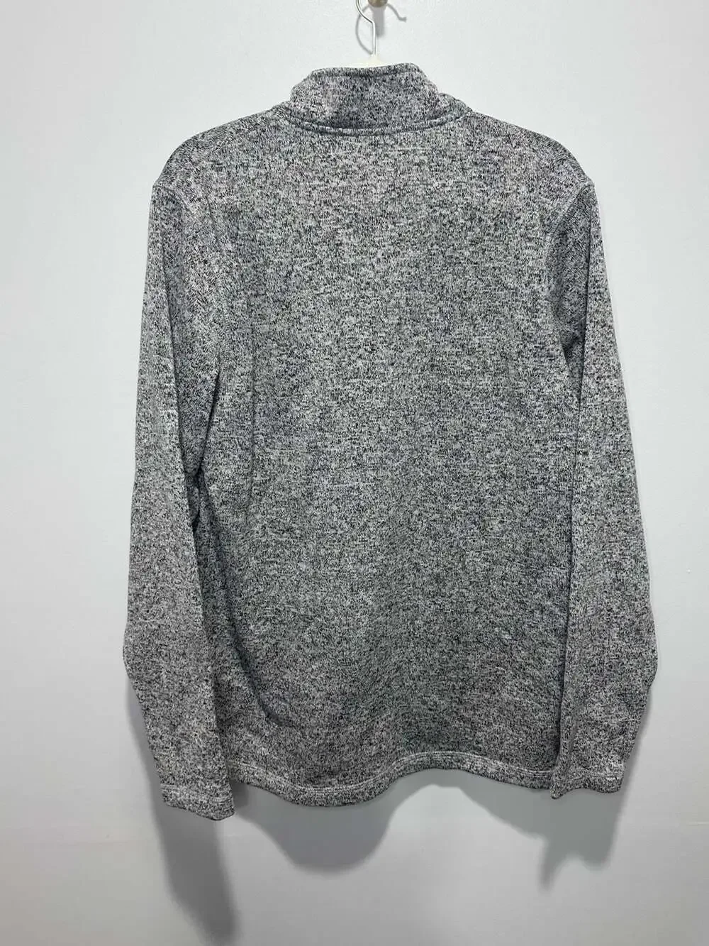 Wrangler Authentics Men's Quarter-Zip Fleece Pullover Sweater, Gray Marl, Size M